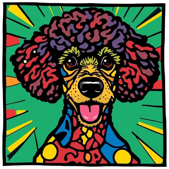 Poodle no estilo Romero Britto